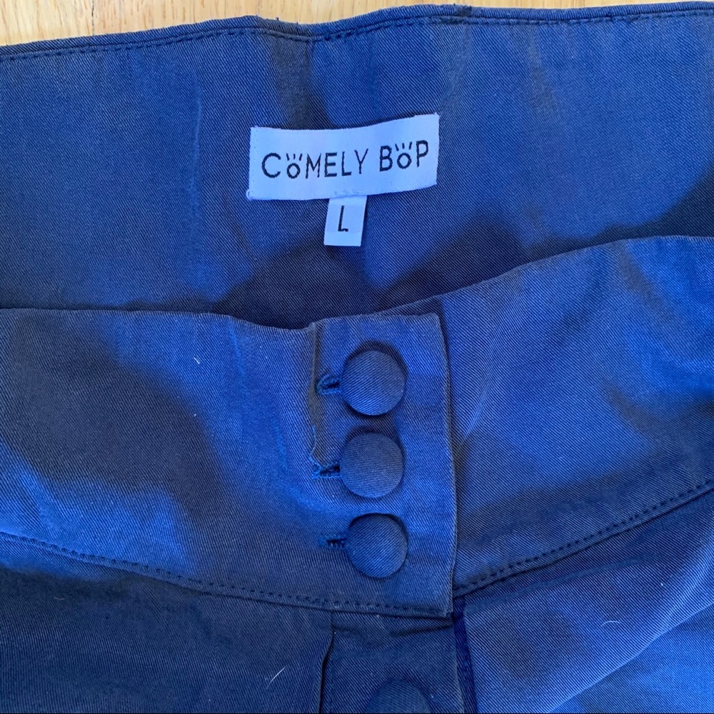 NWOT Blue Button Up Fit & Flare Skirt - Picture 6 of 6